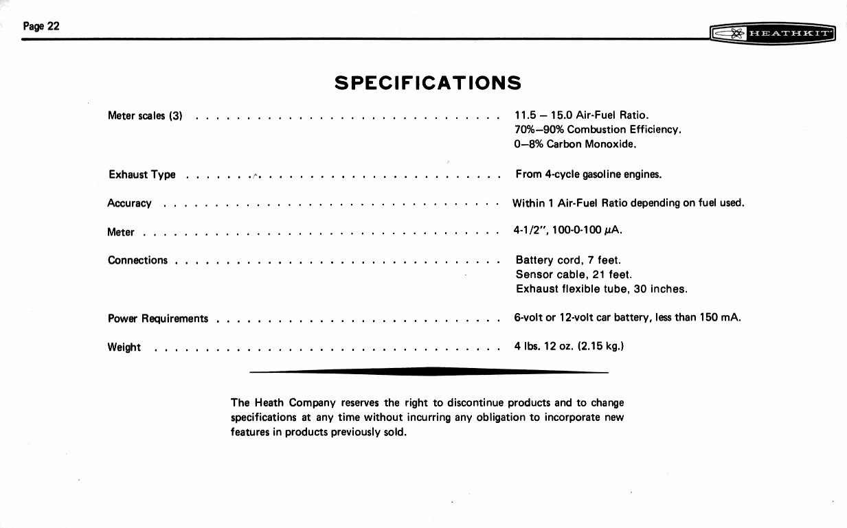 Specifications
