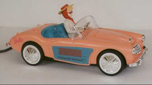 A photo of the barbie healey radio with upside down overriders.