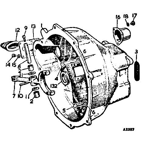 exploded assembly drawing of clutch assembly