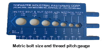 Metric bolt & thread pitch gauge